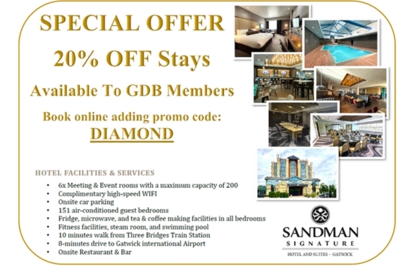 20% of stays at The Sandman Signature London Gatwick Hotel